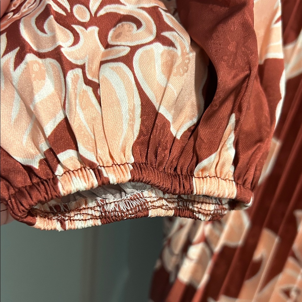 Flying Tomato Rust and Cream Floral Maxi Dress - Picture 5 of 7